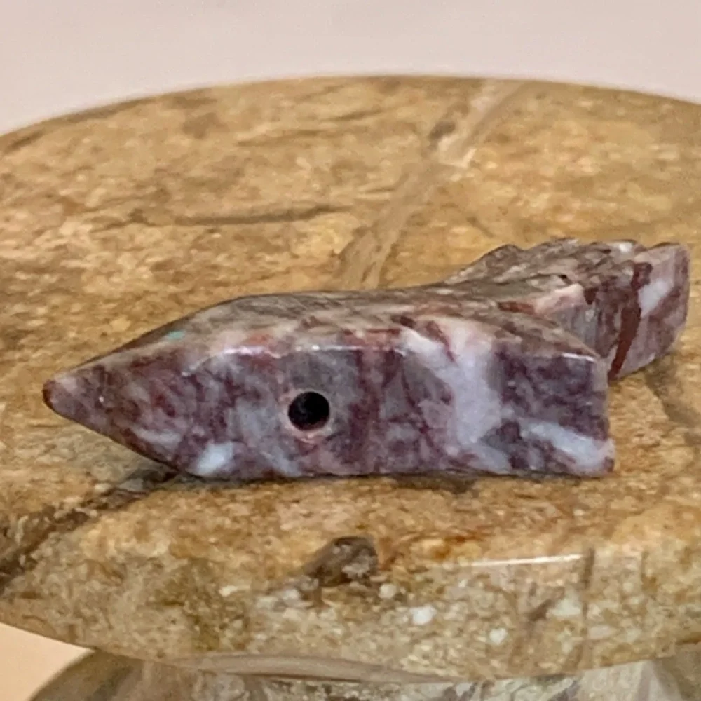 Zuni Style Bird Fetish Bead Drilled Stone Native American Animal Carving .9”